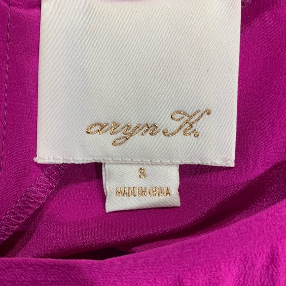 Aryn K. Pink Top Black Ruffled Skirt Dress with Sash Small - Picture 4 of 8